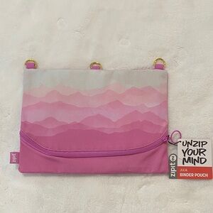 🆕 Julia ZipIt Pink Mountain Print Binder Pouch